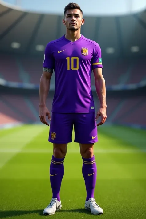 Uniforme de fútbol ⚽ completo morado. with the number 10