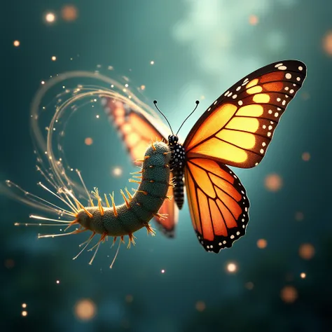 conceptual image that evokes the transformation as well as the metamorphosis of the butterfly