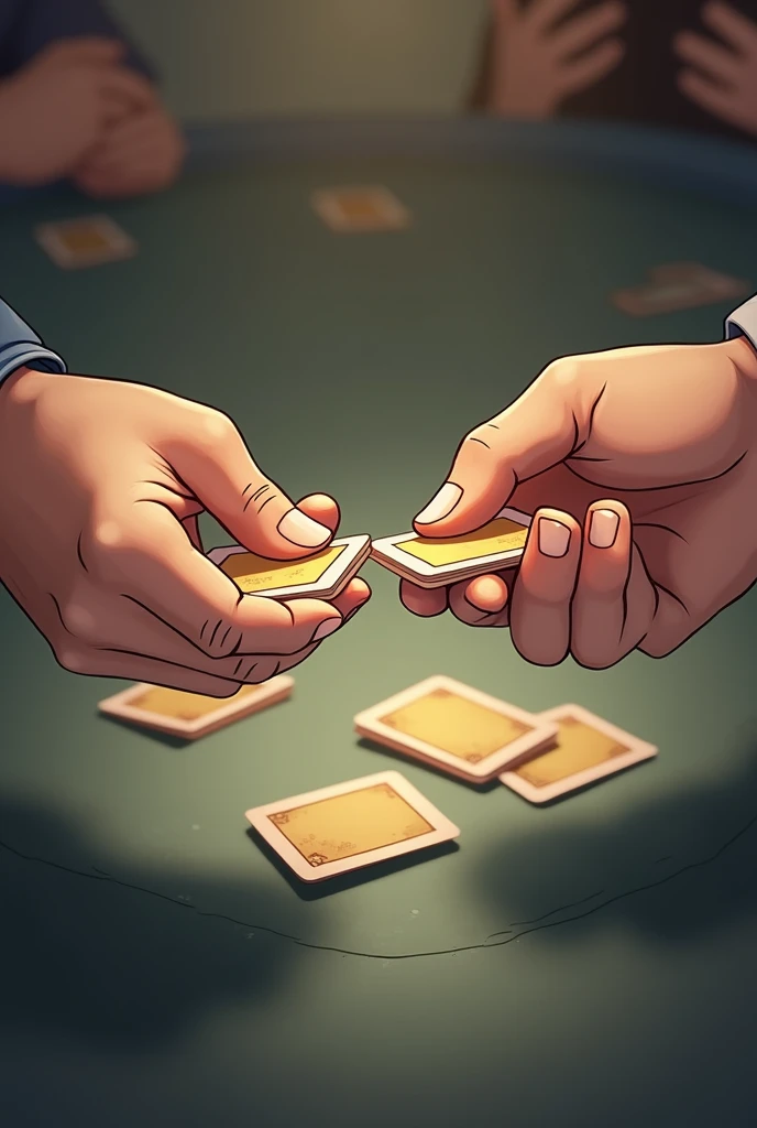 Create just one card that symbolizes the exchange of cards between players 