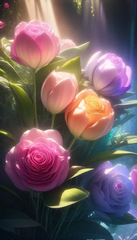 Masterpiece, Best Quality, Super Detailed, High Definition, Expensive Resolution, HDR, Super Detailed CG, Beautiful Details, Depth, Fine Texture, Super Fine, Complete concentration, single rose, vibrant colors, delicate petals, lush green stem and leaves, ...