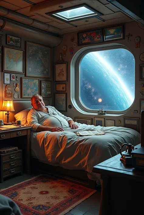 Space ship captain bedroom
