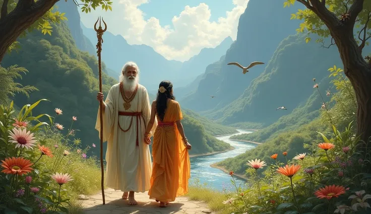 In Hindu mythology The sage and the princess were walking