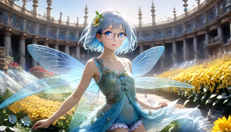 ( best quality,8K quality),( ultra high resolution,photo realistic:1.8),(super detailed,incredibly, detailed background),( RAW photos :1.2), (Super realistic:1.8),(master peace1.21), (((One fairy girl))),(((Detailed Eyes))),(((Glasses,Glasses,Glasses))),((...