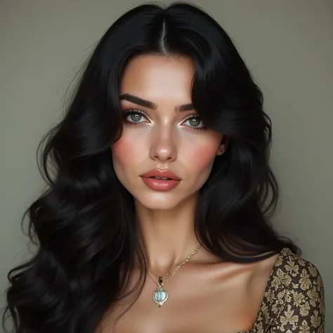  Uzbek woman .  21 years old . young , Beautiful. Yüzü  round . Çenesi  round  ve ortası hafif batık.  Eyes slanting ,  Asian eyes ,  color dark green .  Brows spaced , Flat , kenarları hafif  round . Burnu Flat ,  No trapezoids .  Lips plump ,  especially...