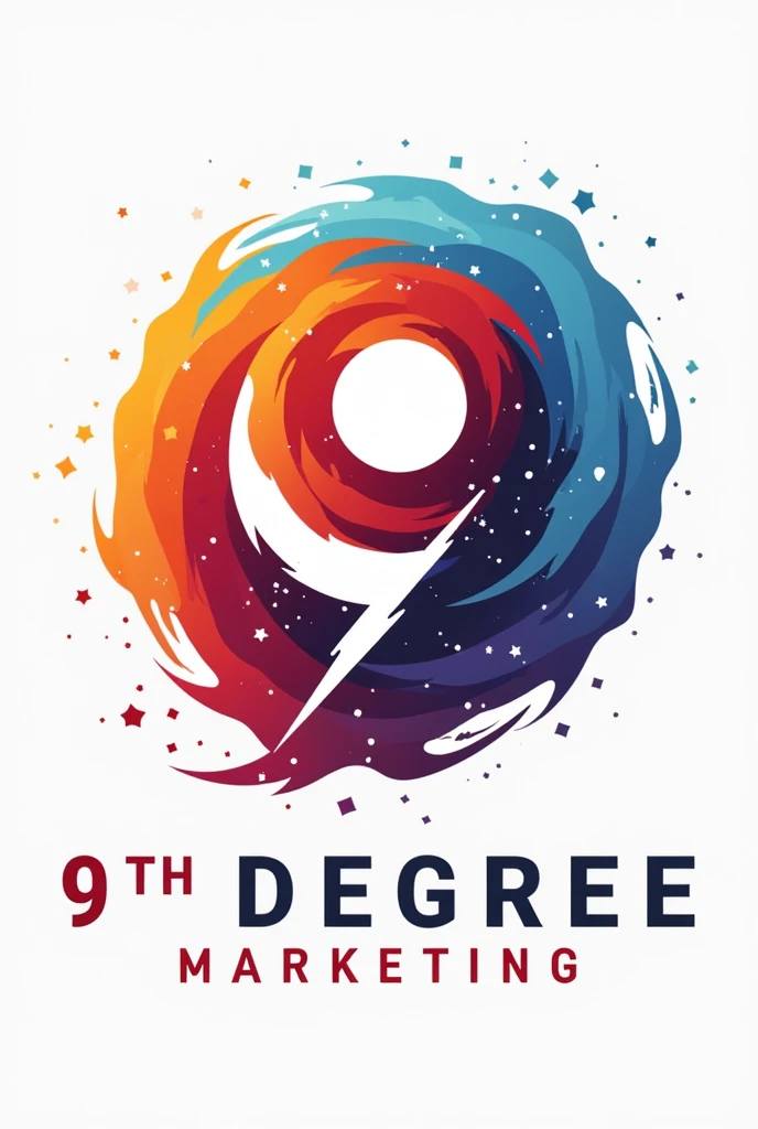 Make a logo about a digital marketing agency called 9th Degree Marketing and make it colorful and unique with a martial arts theme.