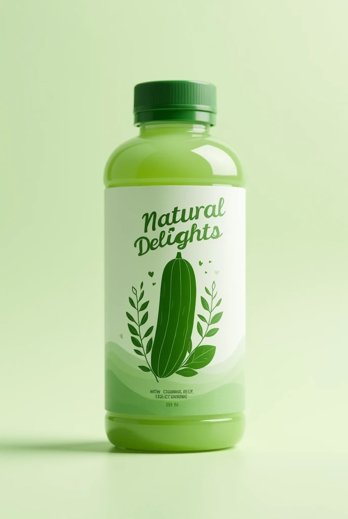  create a logo for a label on a bottle of cucumber jelly,  the brand is natural delights ,  that it is innovative and simple , But what attracts attention  