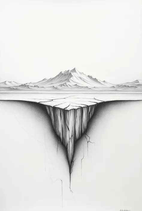 Glaciar melting drawing flat