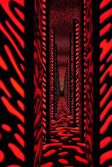 black and red fluorescent wallpaper