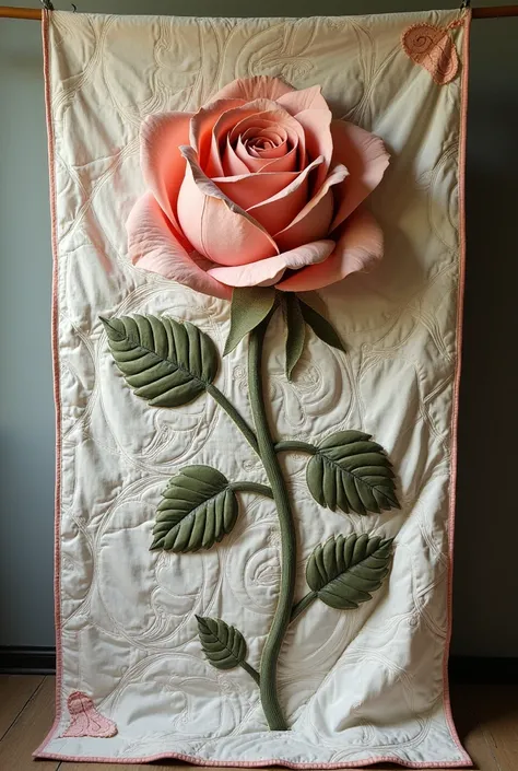  A womans quilt wears her hand in the shape of a rose 