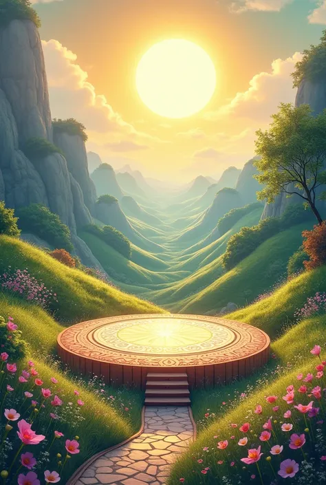  A landscape with flowers, The Sun and a Circular Dance Stage