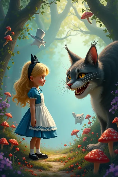 Alice with Cheshire cat 