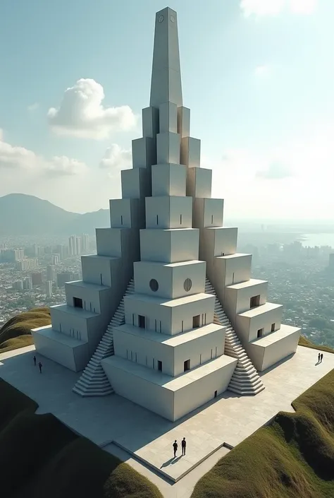 Pyramid with six levels inspired by the hill of Montevideo 