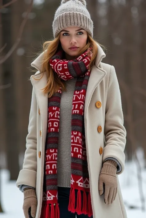  C Create a series of images from a collection called Christmas Warm Hug :  Christmas Style and Comfort .  The collection should include :
3.	 Scarves and Gloves :  Accessories that complement the Christmas look ,  adding an extra touch of comfort . Usa ma...