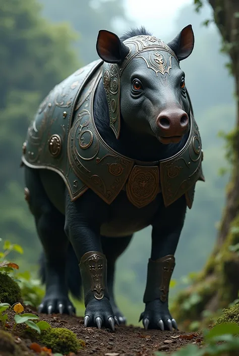 South america tapir in armor