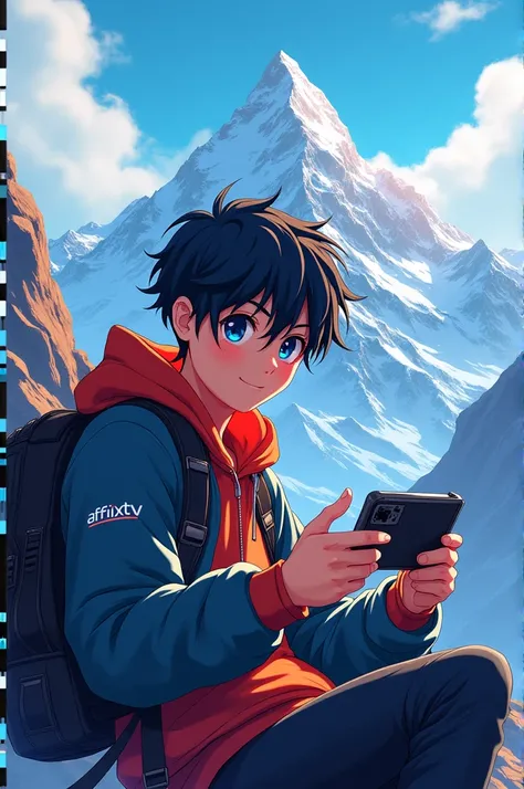 In background mountain in front of a anime gamer boy and a name AFFIXTV 