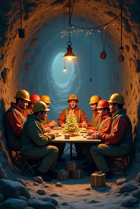 Christmas images referring to safety in the underground mine 

