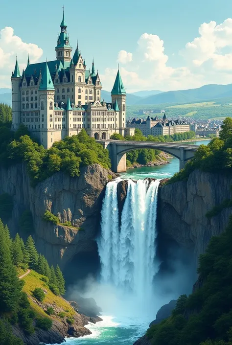 Poster de Québec avec "château Frontenac", la chute Montmorency et la haute-ville de Québec 