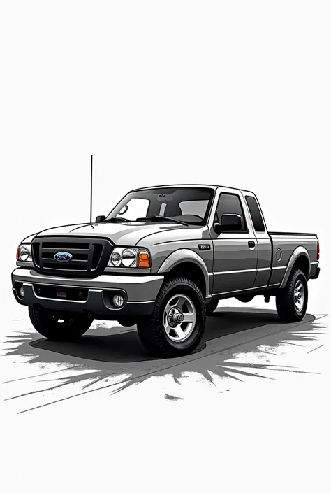 Drawing to make a logo for a 2006 ford ranger In black and white