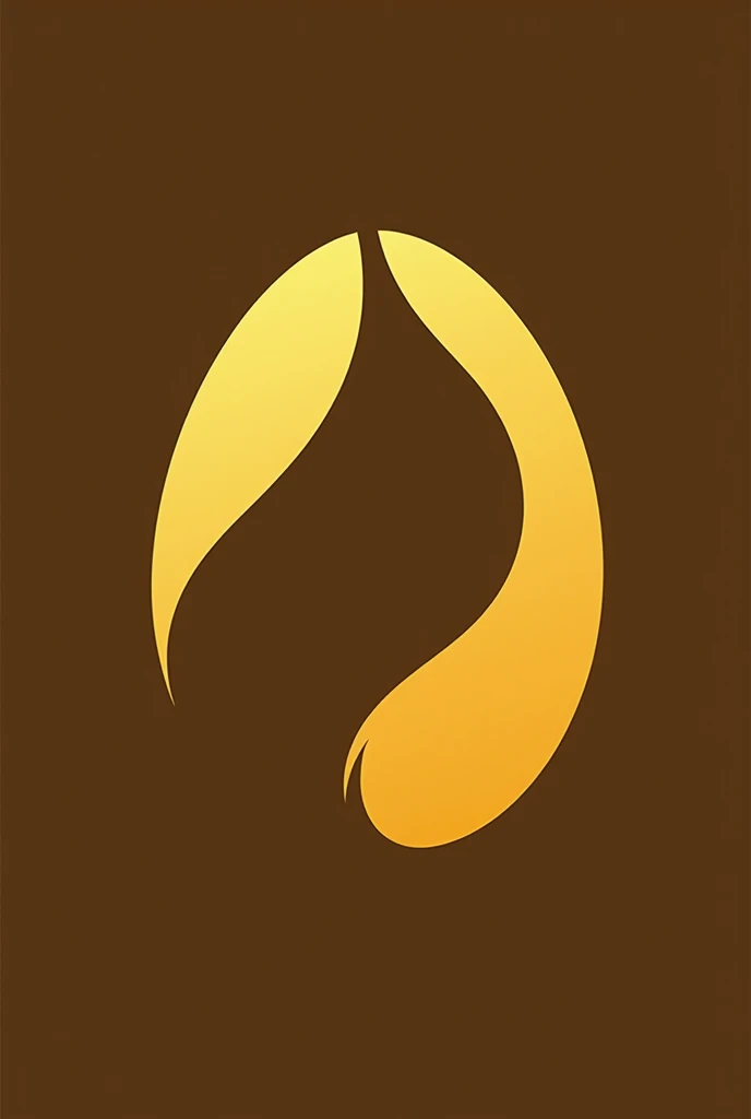 Create a Cafélux shampoo logo that shows the silhouette of a hair inside a golden-yellow coffee bean
