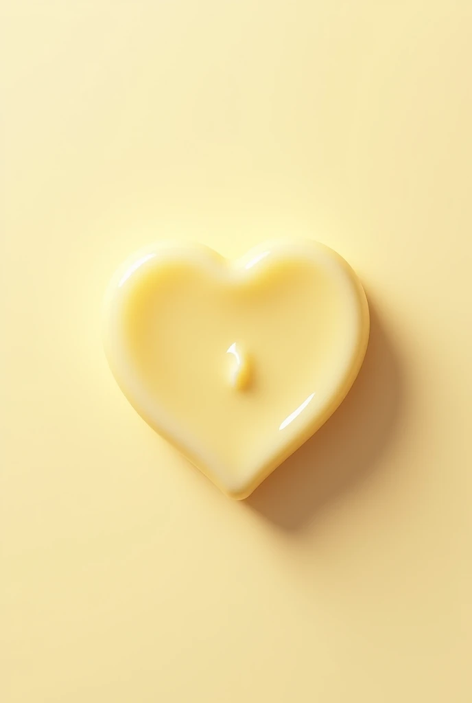 Create me an image for a product of a solid cream in the shape of a pastel yellow heart