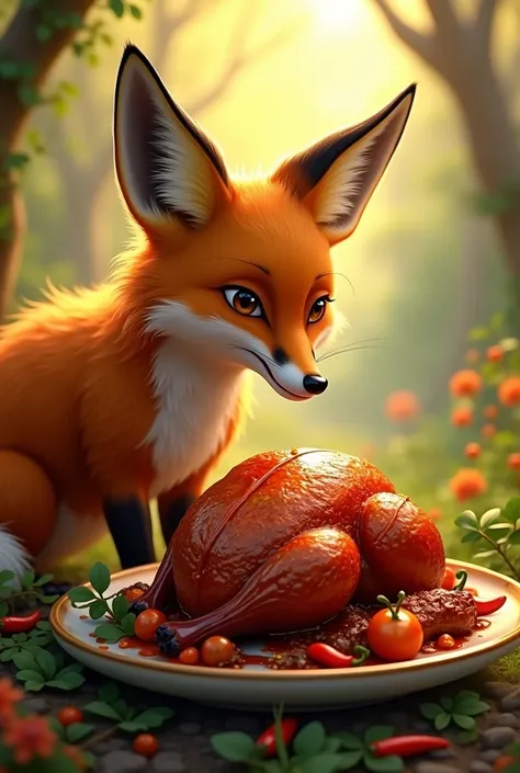 Mamma Fox imagining a partridge with delicious chili