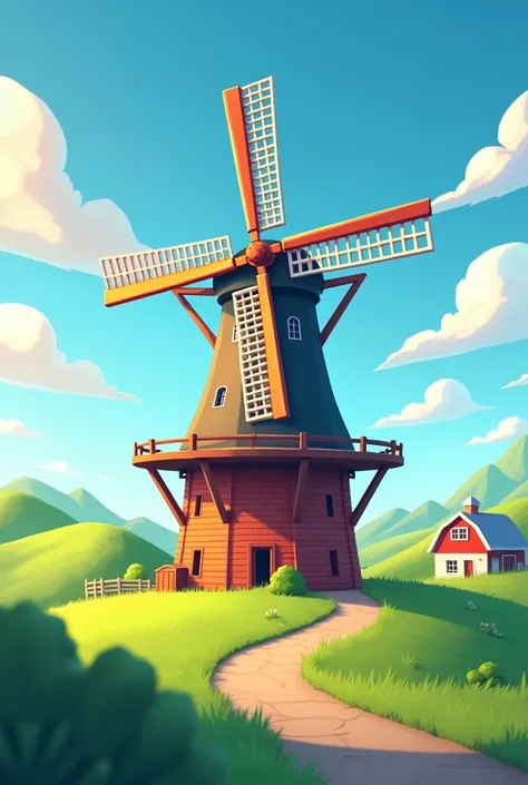  Create a mascot for the TPM program 
The mascot must be a Dutch windmill 
And contain the companys values "ambition,  engagement and simplicity " Forming the fans
Do something with Batavo dairy in mind