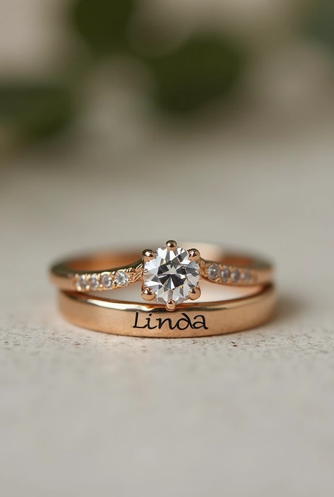 Photo of the ring with the names Achmad and Linda