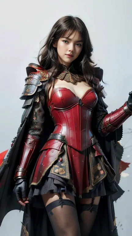 beautiful black-haired woman ：1.3,  amazing character art , ((  night armor:1.3 )),breasts are 2 /3 exposed skin ,medium breasts...