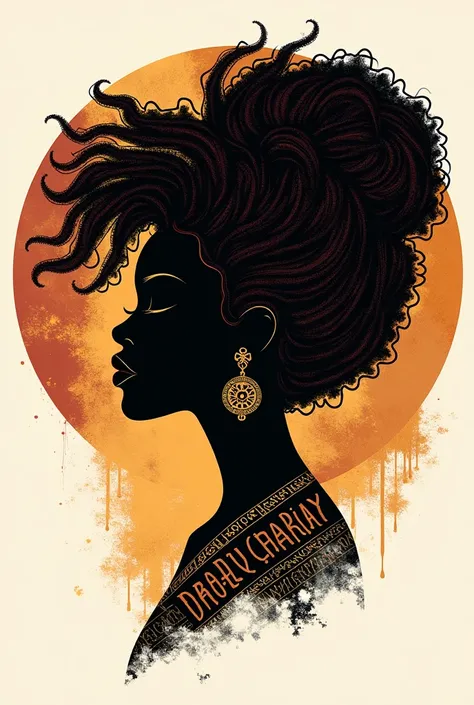  Make a beauty salon logo focused on Afro-Brazilian hairstyles in the colors black, golden and wine. With the name of the black root salon 