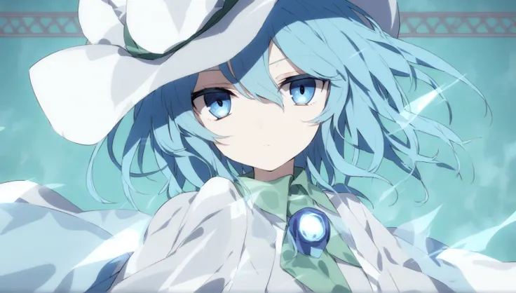 Koishi Komeiji　 blue eyes　 White clothes　blue third eye