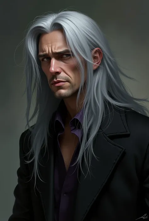 Vlad mastersfrom danny phantom sad and with long  hair 