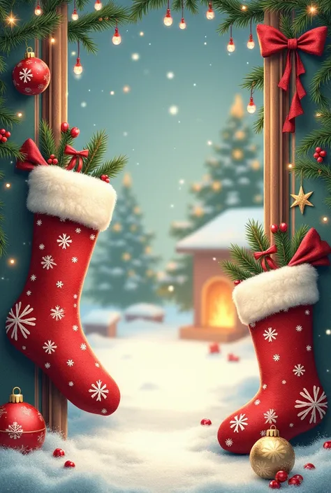  Make me an invitation with Christmas decoration that reads as follows 
Theme: stockings and Christmas accessories 
2:30pm
Abraham Project 
Celebrating Christmas with Generación Faro 
We are waiting for you 