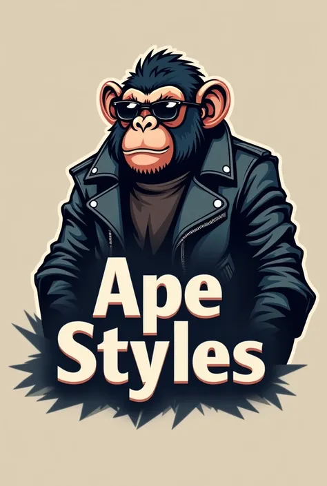 Logo of an ape with leather jacket and sunglasses that say APE STYLES