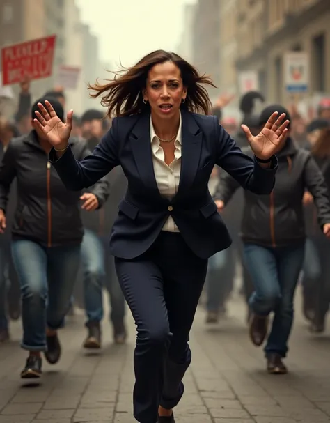 Kamala Harris flees from the illegal immigrants 