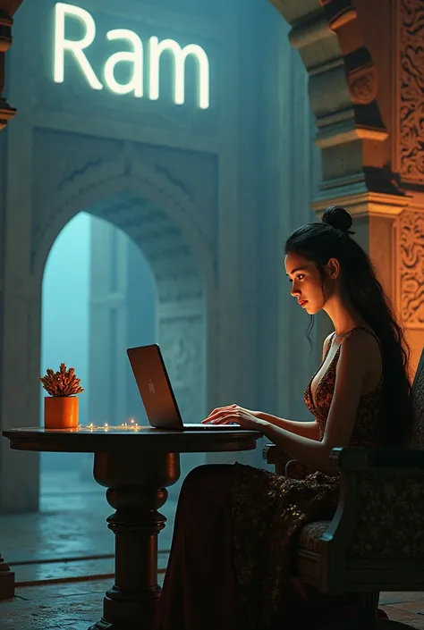 Mujhe ek profit chahie jismein ek ladki chat per baithi hui ho deewar samne deewar per Bada suspen ek ram likha hua ho samne table ho table per laptop ho unique sa achcha sa gown dress pahna hua ho