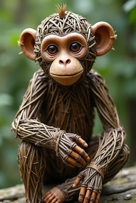 monkey made with plant twigs