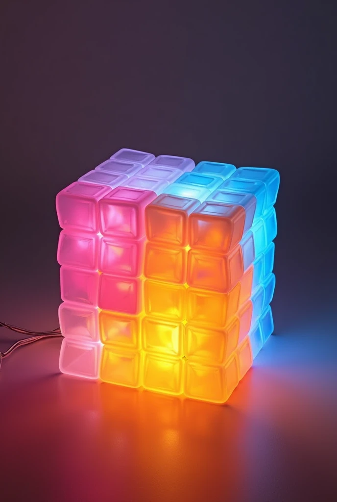  lamp formed by colored squares, acrylic material .  located in the form of sockets 