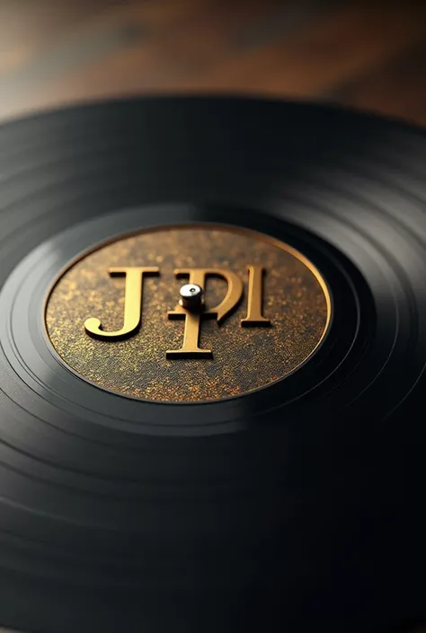  A gold and silver vinyl with the initials of JPM in a world where music, School and book come together  