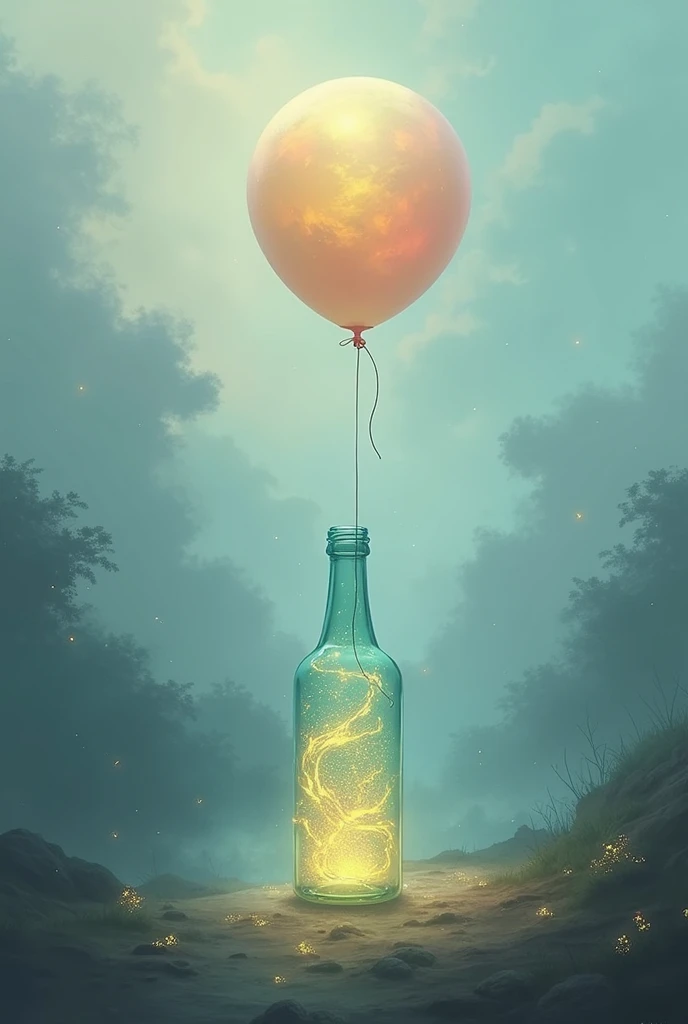 The magic bottle and dreamy balloon from the contamination of plastics and balloons