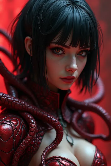 (Carnage), (ultra real), (figure), (High resolution), (8K), (very detailed), (Best figure), (detailed and beautiful eyes), (highest quality), (Super detailed), (masterpiece), (wallpaper), (detailed face), Generate a highly realistic image of Kerrigan, Quee...