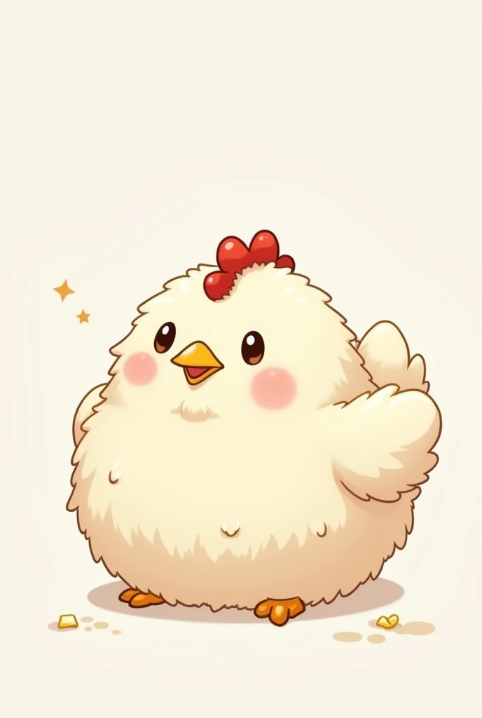 Very fluffy chicken anime drawing
