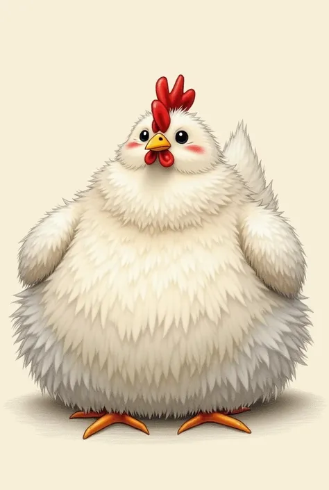 Very fluffy chicken releastic drawing
