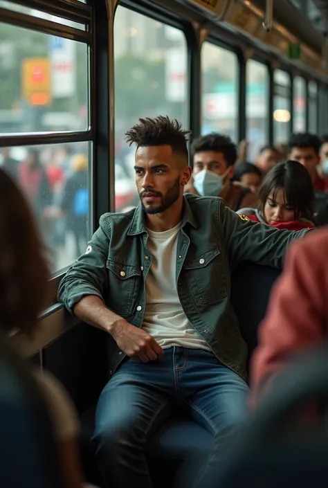 Neymar riding the bus 