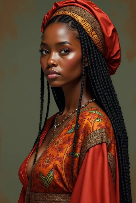 A Nigerian Yoruba woman wearing the traditional iro and buba. Make her realistic 