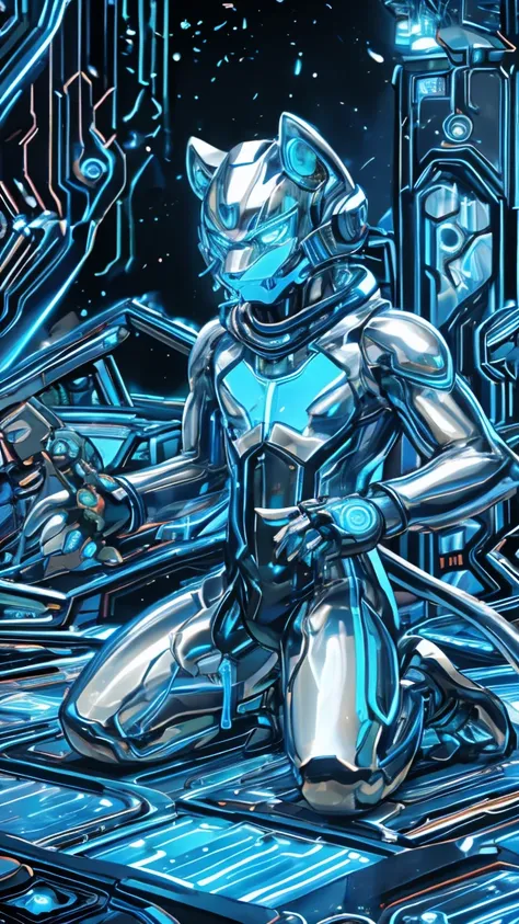 male, Synthesizer , metal silver slime body,  silver metallic sticky mucus , sticky skin ,sticky skin,Machine Tool , Android, Foss McVend,male, network Hive. Full Body Mechanical Bodysuit . Mechanical Lion  . full-body photo . Liquid Metal Mecha Cover .sil...