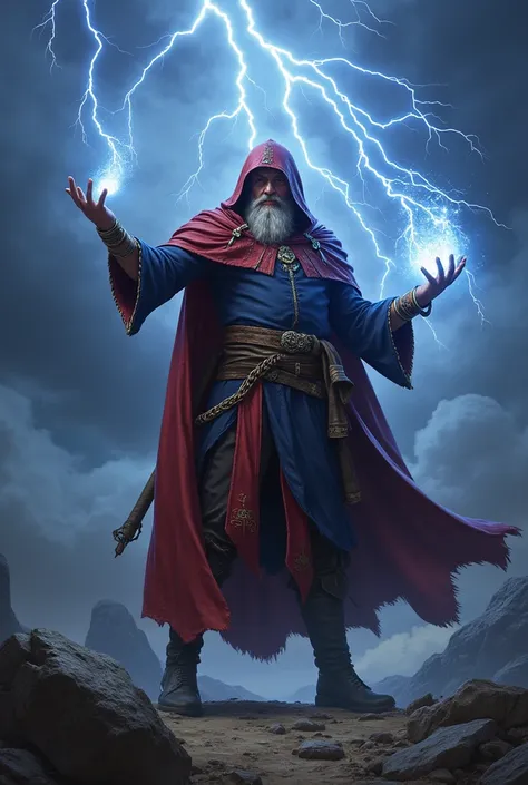 dark druid, Red and blue cape, Control lightning 
