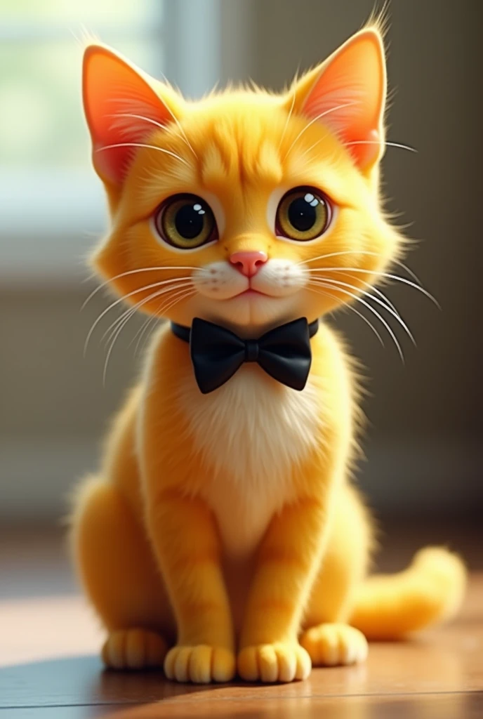 Yellow cat with tie 