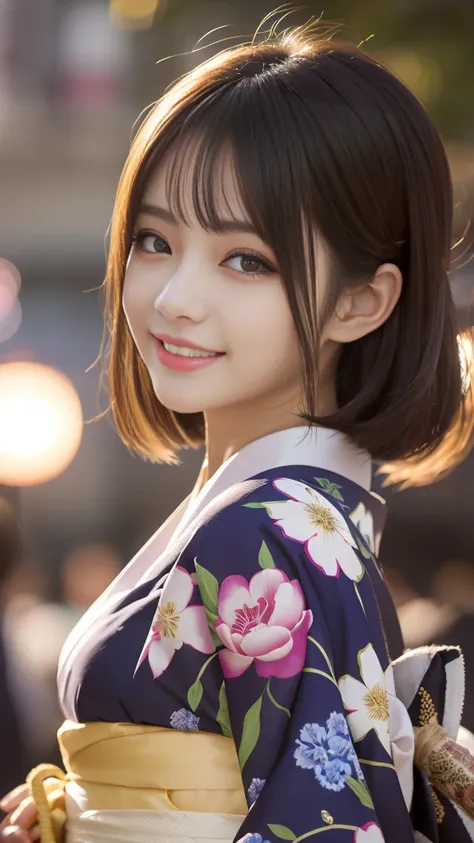 Looking at the camera,(((highest quality, 8k, masterpiece))), Sharp focus, (Beautiful woman with perfect figure), thin, (Hairstyle: superior)), (( kimono: Cane)), street: 1. 2 Highly Detailed Face and Skin Textures Detailed Eyes Double Eyelids Random Postu...