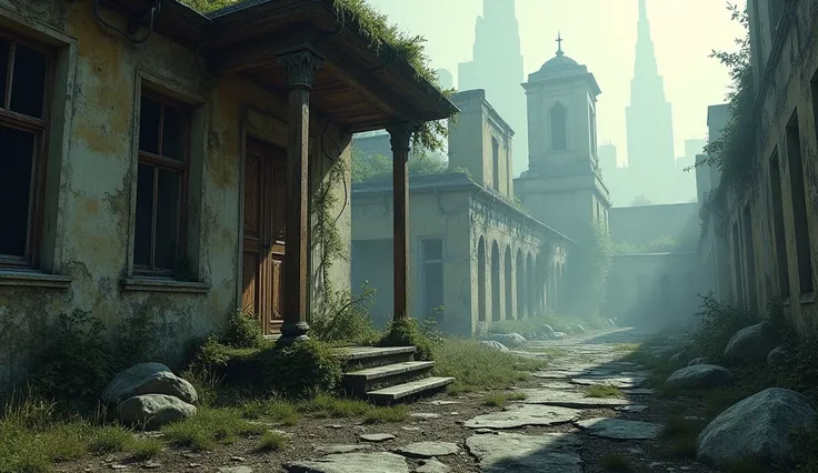 Sash of a house in an abandoned city