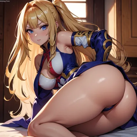 anime girl, blond long hair, masterpiece, highres, super detail, anatomically correct, high details, (solo), big ass, bending over